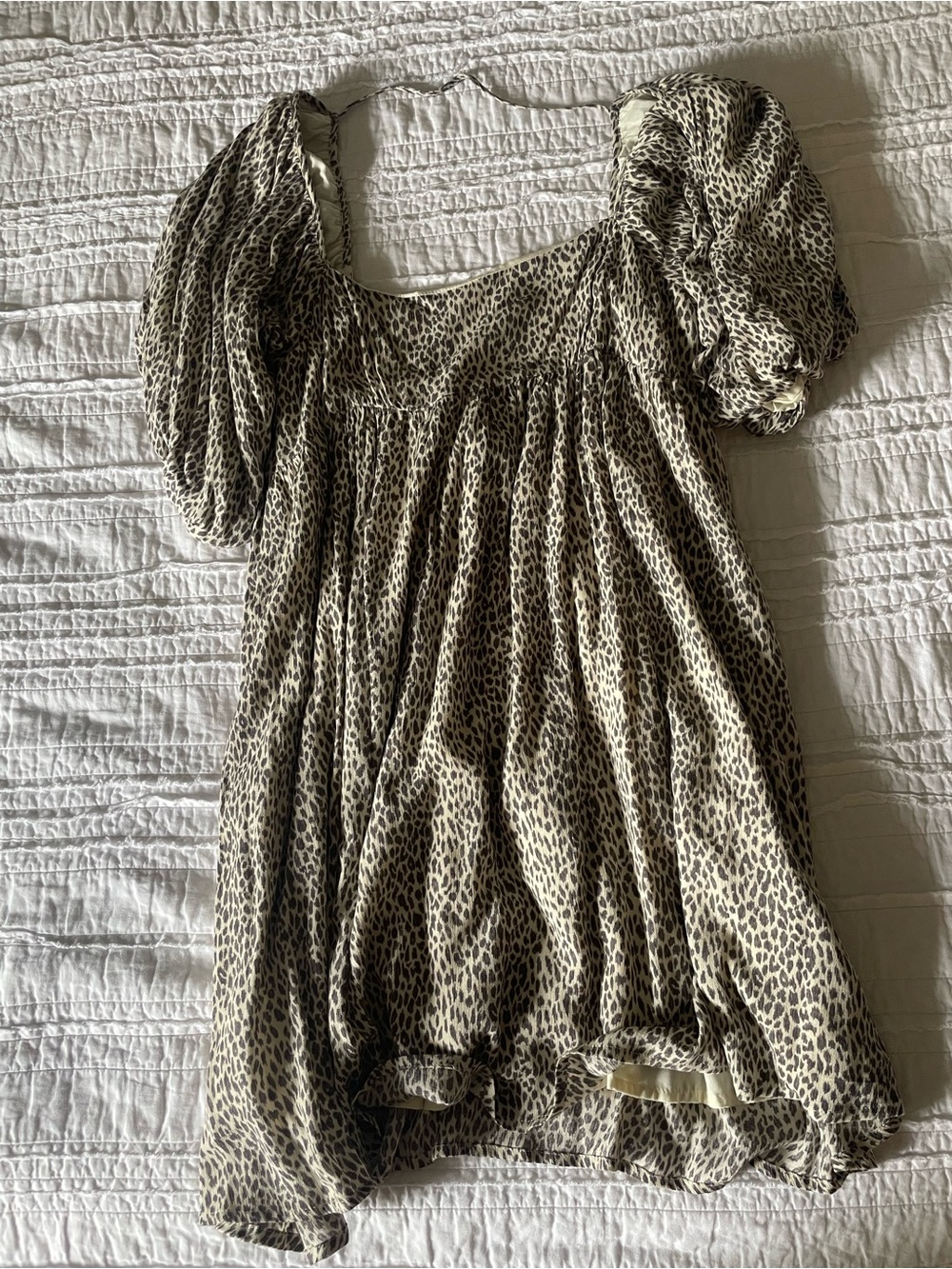 By Together Leopard Print Puff Sleeve Women's Dress NWT